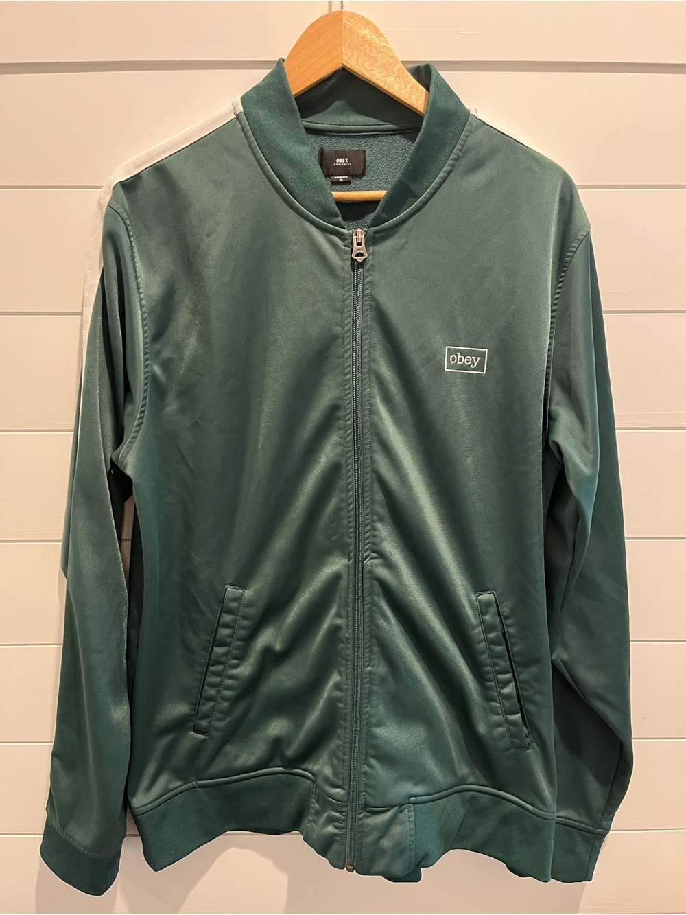 Obey Green Track Jacket Size XL